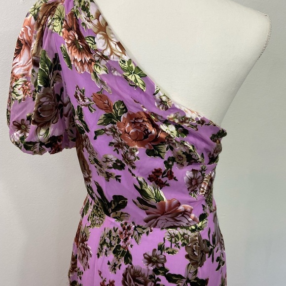 NWT ASTR The Label Midi Dress Size M One Shoulder Satin Mermaid Coquette Velvet - Picture 7 of 15